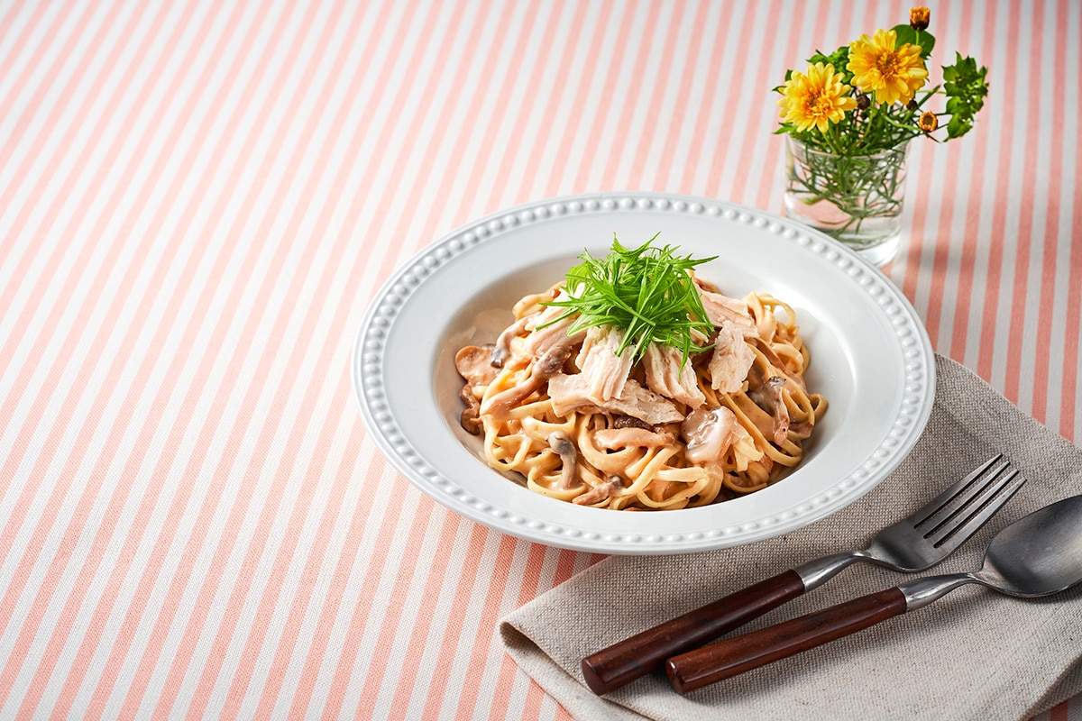 レシピクラブ 【SUNAO パスタで作る】きのこ入りチーズクリーム