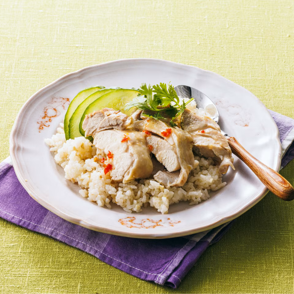 アーモンドミルクのカオマンガイ