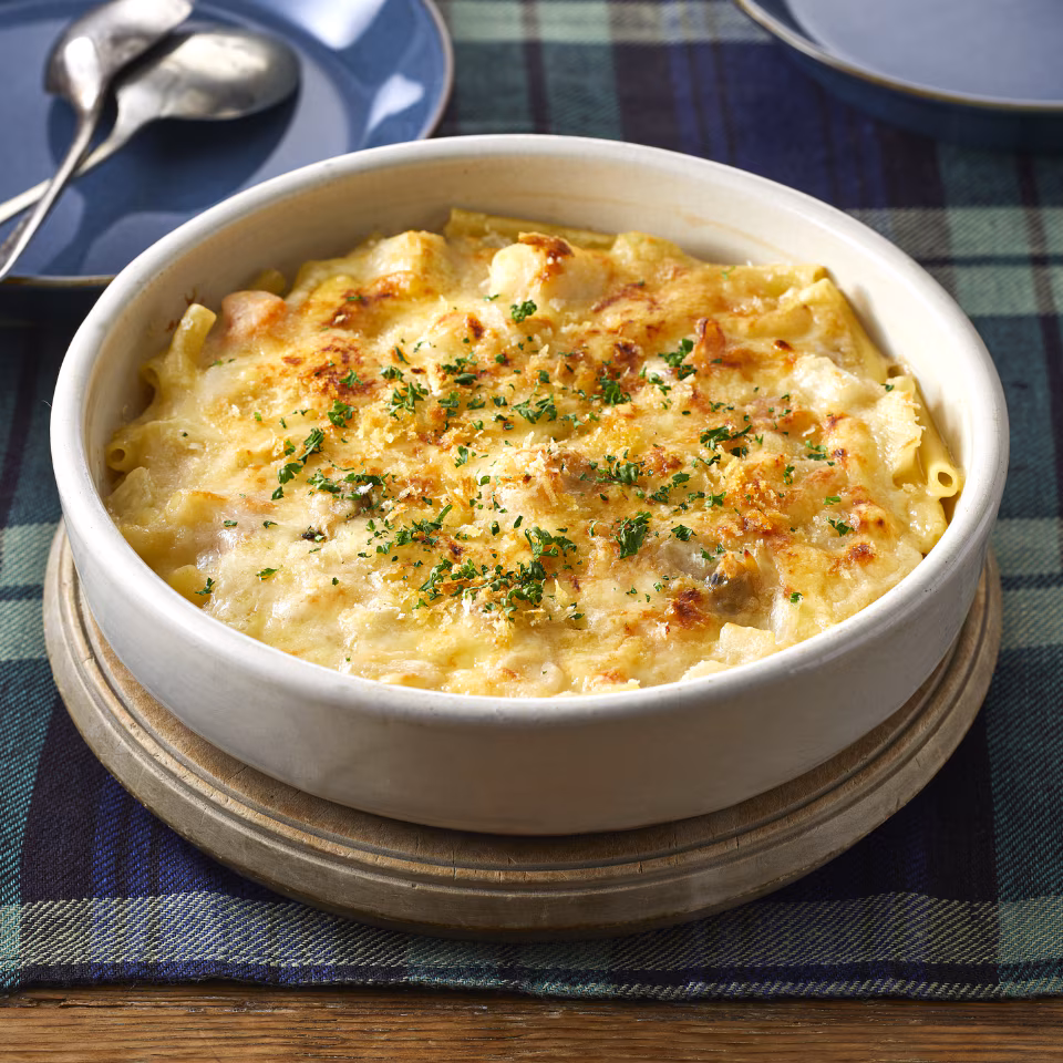 クラムチャウダールウで簡単！シーフードマカロニグラタン