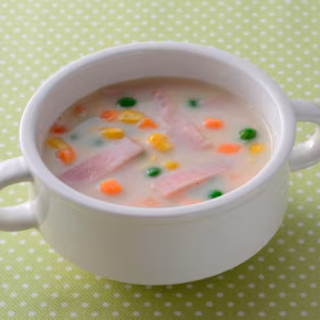 レンジでひとり分の野菜たっぷりチャウダー